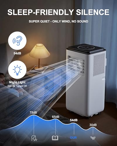 Image of 10,000 BTU Portable Air Conditioners for Rooms Up To 450 Sq.Ft. Portable AC, Dehumidifier, 24H Timer, Sleep Mode & Water level indication, Remote Control & Window Kit