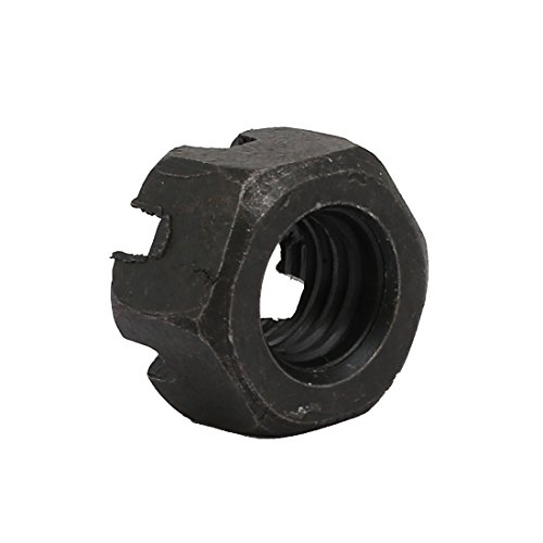 Image of uxcell 5pcs M10x1.5mm Carbon Steel Grade 8 Hexagon Slotted Castle Nut Black