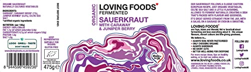 Loving Foods Award-Winning *Organic & Made in the UK* Sauerkraut & Kimchi Mixed Case (475g) Raw, Unpasteurised & Bursting with Beneficial Live Bacteria (12 x Jars - Mixed Case)