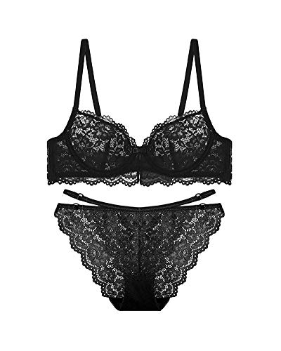 HONGBI Mujer Sujetador Bralette de Encaje,Push Up 3/4 Taza de Sujetador y...