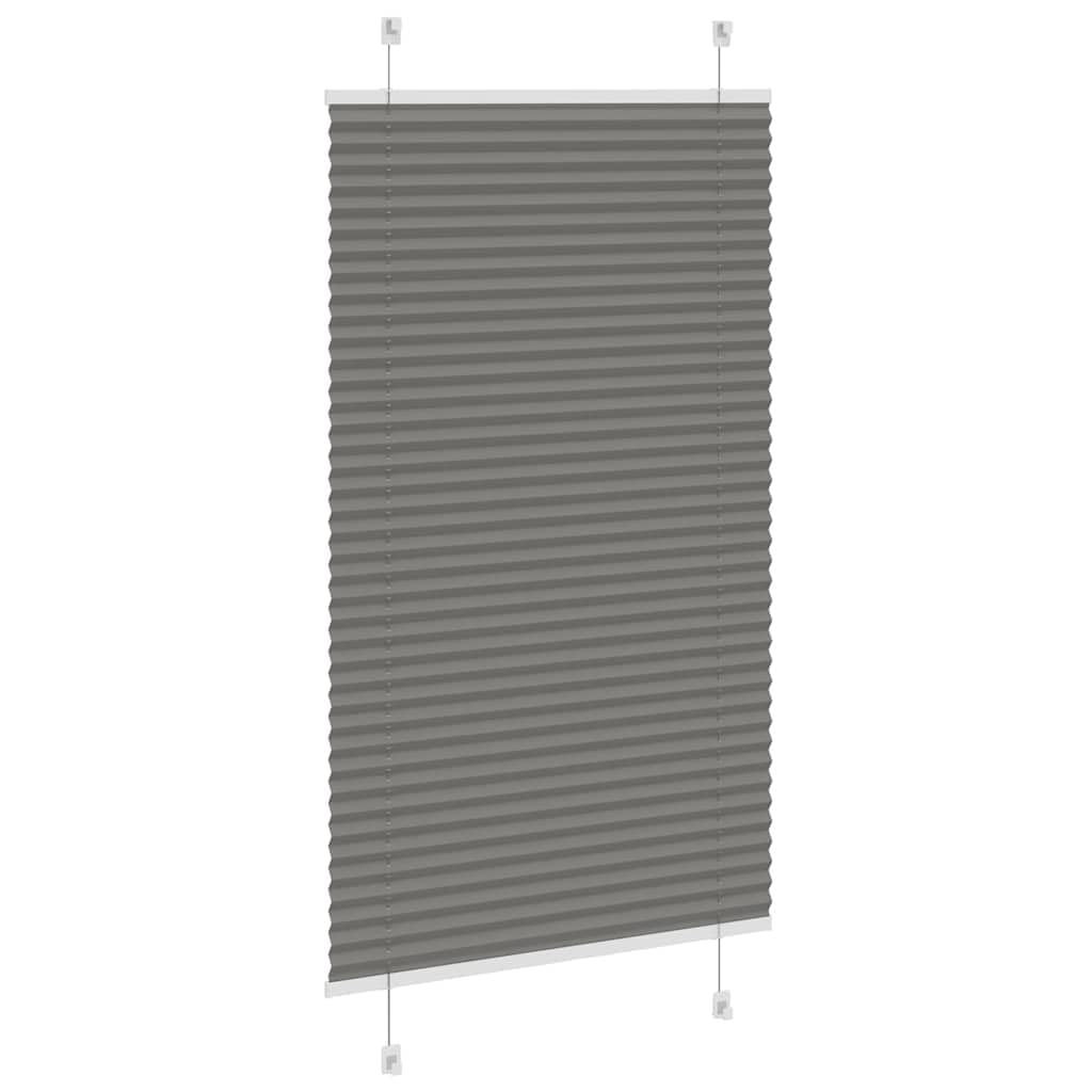 Tenda plissettata antracite, 40 x 100 cm, larghezza tessuto 39 cm, in poliestere, plissettata in poliestere, 40 x 100 cm, per finestre con protezione solare e frangivista