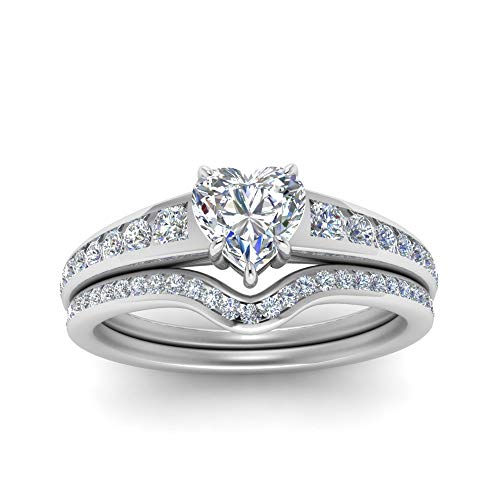 Image of Choose Your Gemstone Graduated Channel Setting Diamond CZ Wedding Sterling Silver Heart Shape Wedding Engagement Birthstone Stackable Ring Size US 4 to 12