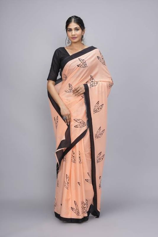 Image of SURAJ INTERNATIONAL Printed Cotton Saree For Women With Blouse Piece | Ideal For Everyday And Office Wear