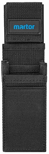 MARTOR Gürteltasche M Für Cuttermesser Tasche mit 5 Fächern Für Sicherheitsmesser/Stift/Schere mit Clip & Klettverschluss Nylon Schwarz