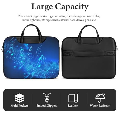 Bolso para Laptop 15.6" Impermeable Azul con Notas Musicales miniatura 5