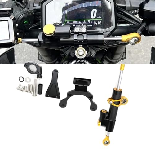 Amortisseur de direction Kawasaki Z900 support anti guidonnage moto couleur or 2018-2024