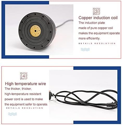 Sellador por inducción electromagnético de Mano: máquina de Sellado térmico portátil, Tiempo de Potencia Ajustable para Papel de Aluminio y Botellas de plástico