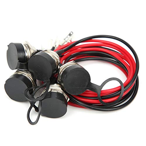 Porta de carregamento de 3 pinos, conector de carregador de scooter durável de 5 unidades, conector
