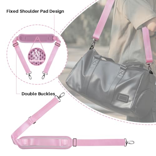 Image of 59 Inch Shoulder Straps, Soft with Ultra-Thick Fixed Shoulder Pad, Two Way Independently Adjustable Buckle Replacement Straps for Laptop Bag Messenger Bag Tool Bag Luggage,Pink