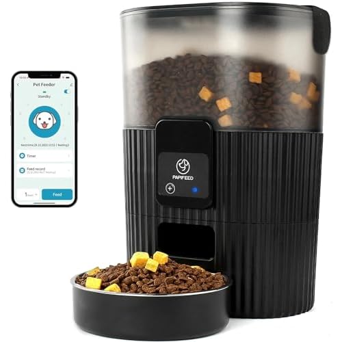 Automatic Cat Feeder, WiFi Pet Feeder for cat/Dog Compatible with Alexa & Echo, 15 Cup Timed Cat Food Dispenser for Remote Feeding, up to 10 Meals Per Day with APP Control