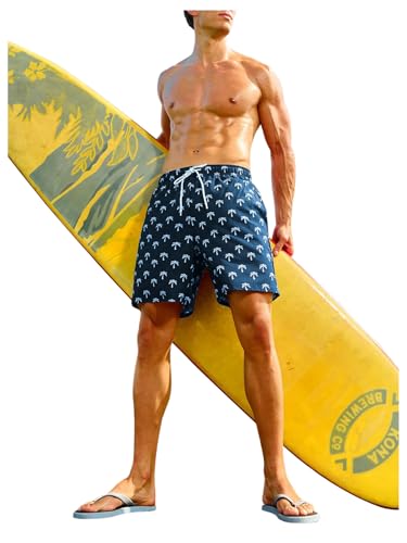 SweatyRocks Men's Swim Trunks with Compression Liner Quick Dry Swim Shorts 5 inch4