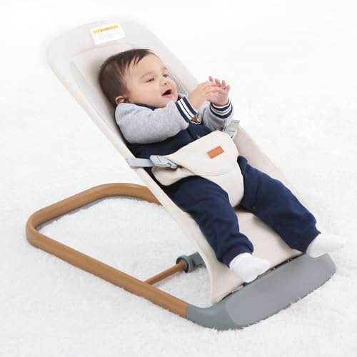 AMKE CooCon Baby Bouncer,Ergonomic Bouncer Seat for Babies with 3