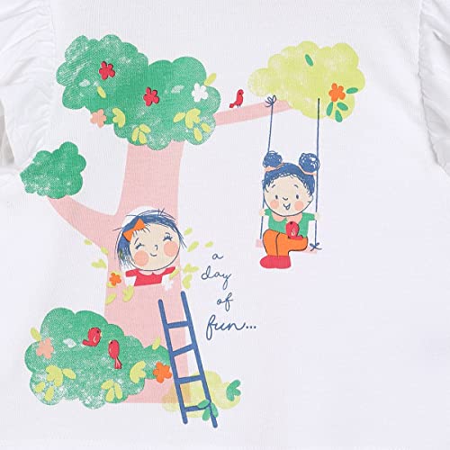 Image of miniklub Baby Strap Frill Sleeve Knitted Cotton Top (White Color)