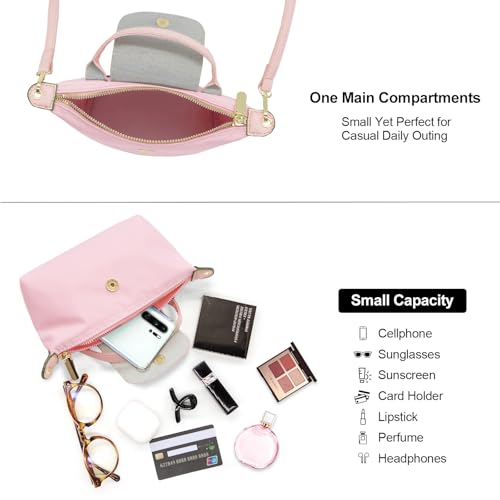 Long Keeper Mini Crossbody Bag for Women Small Nylon Tote Bag Colorblock Shoulder Handbag Top Handle Purse Phone Clutch Bag4