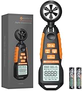Neoteck Anemometer Wind Meter Test Wind Speed and Airflow Backlit CFM Meter with 6 Velocity Measu...