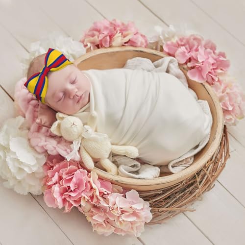 Flag of Colombia Bow headband, children's elastic bow hair accessories, 0-6 months, hair bows for newborns, infants, toddlers4