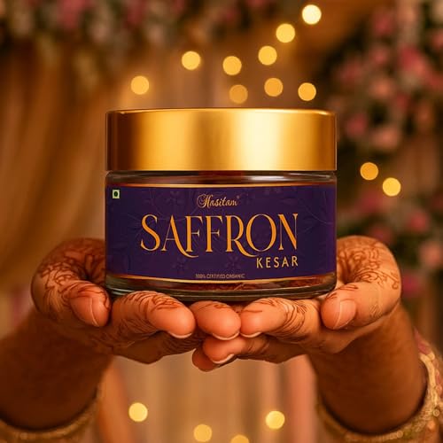 Image of Hasitam (5gm) Pure Original Kashmiri Saffron /Kesar /Kumkuma Puvvu | Certified highest Grade A++++ | Ideal for Cooking, Desserts, Milk, Sweets & Skincare