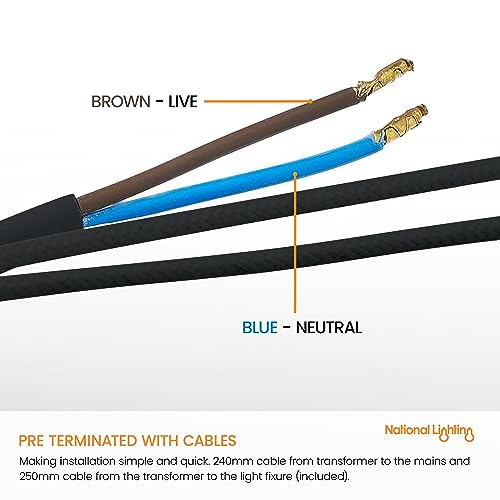 Black Finish 12V Low Voltage 20W - 60W Rated Electronic Dimmable Transformer for Halogen Lights Lamps Bulbs IP20 Rated - Pack of 2