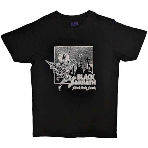 Rock Off officially licensed products Black Sabbath T Shirt Bloody Sabbath Band Logo Nouveau Officiel Homme Noir Size L