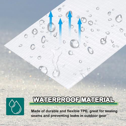 Image of PATIKIL Awning Repair Tape 2 inch x 26ft Waterproof Canvas Tape High Adhesive Tear Repair Patch Kit for PVC Tarpaulin Tent Awning Fabric RV Sail Boat Cover, White