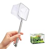 PEPWE Red de pesca de acero inoxidable de longitud ajustable con nailon suave, segura para acuarios