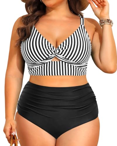 Image of Daci Plus Size Two Piece Swimsuits High Waisted Tummy Control Bikini