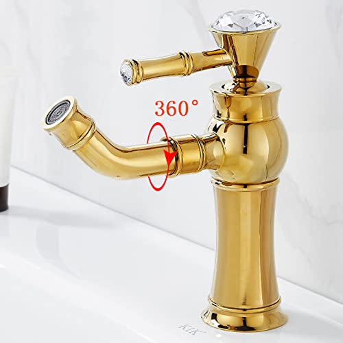 Robinet d'évier de salle de bain rétro or pour sublimer votre routine matinale