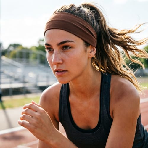 Image of DRESHOW 6 Pack Yoga Sports Headbands for Women Elastic Non-Slip Headbands Running Workout Hair Bands