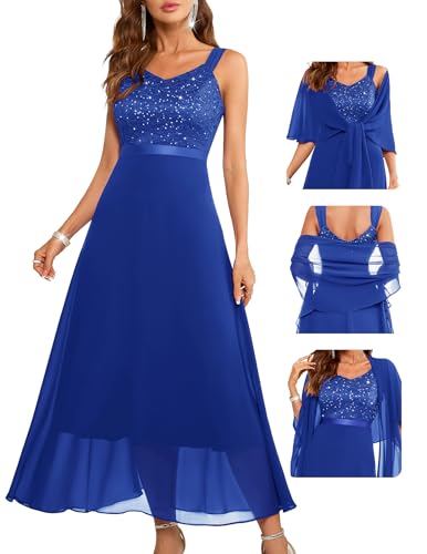 Image of BeryLove Summer Formal Wedding Guest Prom Dresses Sequin Cocktail Evening Lace Elegant Mother of The Bride Dress