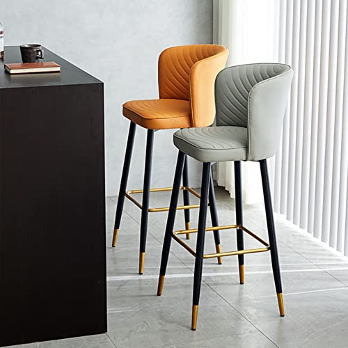 Tabouret de bar pivotant de cuisine jaune hauteur comptoir