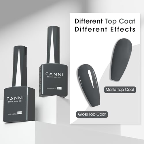 Image of CANNI 9ml Gray Gel Nail Polish High Gloss UV LED Soak Off Gel