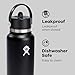 Hydro Flask Water Bottle - Insulated Stainless Steel - Wide Straw Lid, Non Spill, Leakproof in 32 Oz Black