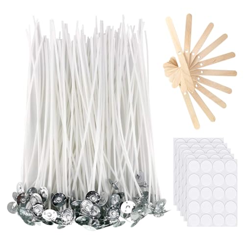 100 pzas mechas para velas 20 cm con adhesivo y soporte