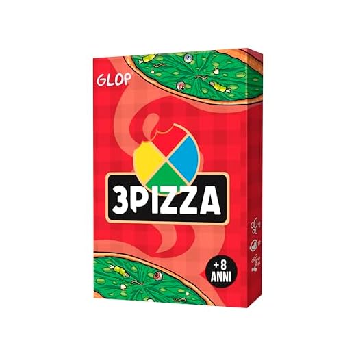 GLOP 3Pizza - Giochi da Tavolo per Bambini e Adulti - Gioco di Carte Divertente per Tutta la Famiglia - Gioco da Viaggio per Bambini 8 anni o Più - Gioco per Famiglie e Amici - Regalo
