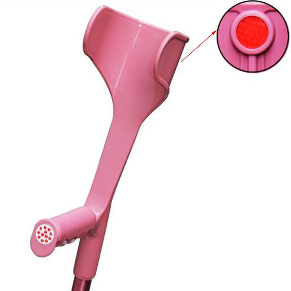 Muletas Plegables (1 par), muletas de antebrazo ortopedicas, bastón Rosa Ajustable, Bastones Ligeros for Caminar, ayudas de Viaje Plegables (para una Altura de 140-185 cm)