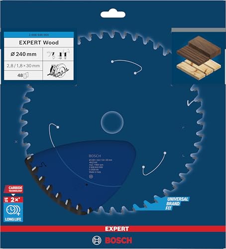 Bosch Professional 1x Kreissägeblatt Expert for Wood (Holz, Sägeblatt Ø 240 x 30 x 2,8 mm, 48 Zähne, Zubehör Kreissäge) – Ansicht 2