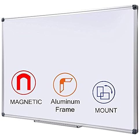 48 x 36-in Magnetic Dry Erase Board with Pen Tray| Aluminum Frame Portable Wall Large Whiteboard Message Presentation Board for Office & Classroom Cover
