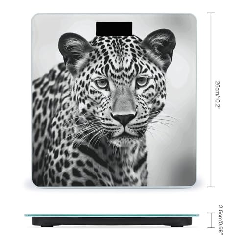 Báscula Digital de Baño Leopardo Blanco y Negro miniatura 2