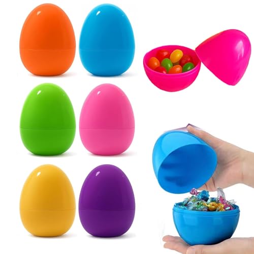 ANQIAOER Wiederverwendbare Ostereier 12 Pieces Easter Eggs Plastic Plastikeegg for Filling Childrens Wurprise Easter Child Wurprise Eggs Colorful Plastic Eggs for Filling Sweets Gifts for Children