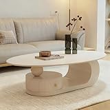 Fonctionnalité polyvalente : le design moderne du milieu du siècle s'harmonise avec divers styles de décoration intérieure. Cette table basse ovale convient aux salons, chambres, bureaux, balcons ou salons.