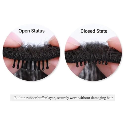 Frange a clip cheveux noir brunâtre : postiche invisible pour front et visage rond - 3