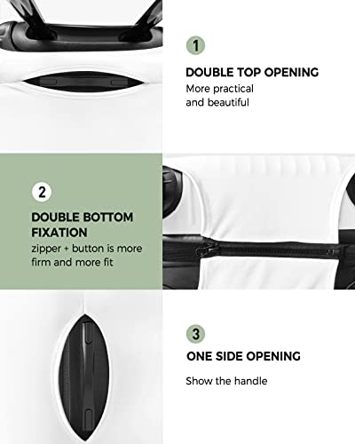 White Travel Luggage Cover, Anti-scratch Elastic Luggage Covers For Suitcase Protector, Washable Baggage Covers Fit 19-21 Inch Carry on Luggage2