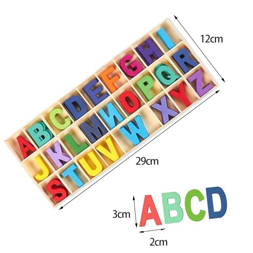 130 Stück Holzbuchstaben, Handwerk Holz Buchstaben, Großbuchstaben A-Z, Kinder Holz Alphabet Buchstaben für Kunsthandwerk DIY