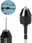 1/4 Inch Hex Shank Keyless Drill Chuck Conversion Tool Quick Change Adapter Converter 0.5mm - 3mm Small Drill Chuck Adapter