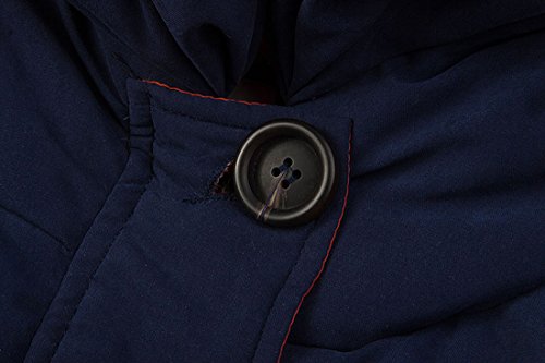 Z.d.suiyue Women's Warm Comfortable Long Duck Down Slim Parka Jacket With Hood (Large, Dark Blue) #TOP5