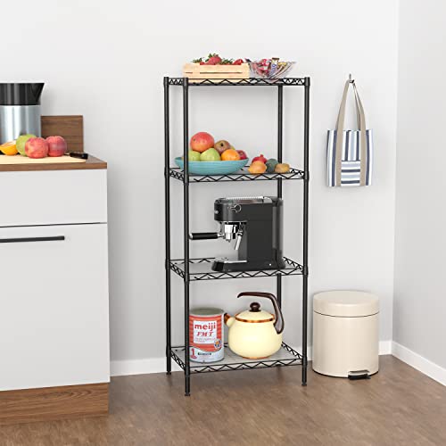 BestOffice 4-Shelf Adjustable Storage Shelving Unit Metal Rack Wire Shelf 600Lbs Capacity with 4 PP Sheets 18L x 12W x 44H for Laundry Bathroom Kitchen Garage,Black thumbnail 2