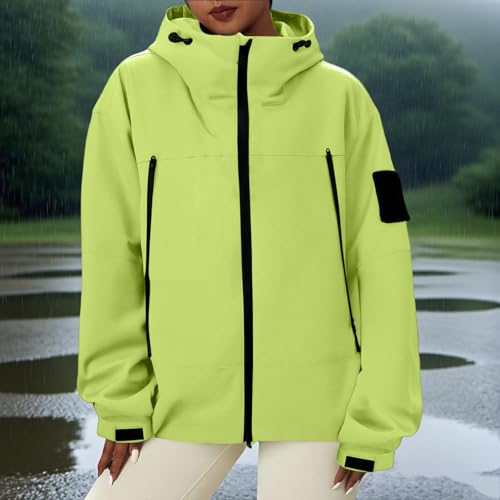Rain Jacket for Women Waterproof Outdoor Active Lightweight Jacket Long Sleeve Hooded Rain Coat with Pockets3