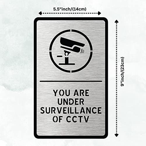 Image of CVANU 1pc Silver Acrylic CCTV Self-Adhesive Sign Board for Office /Hospital /Cafe Sign Board c71