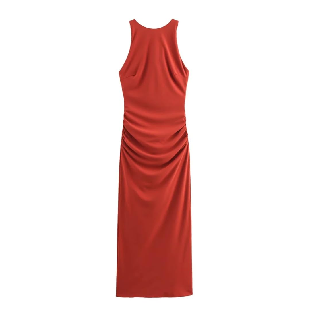 Vestido De Vestido Cruzado con Pliegue Cruzado para Mujer DecoracióN con Cremallera Ropa Casual De Primavera/Verano para Mujer