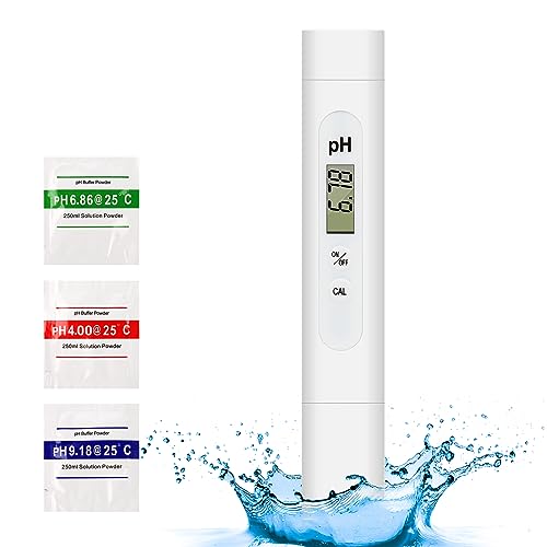 talifoca Medidor de PH, medidor de calidad del agua, medidor de valor de pH digital, probador de calidad del agua con LCD, formato ceniza con rango de medición de 0 a 14 pH para piscina